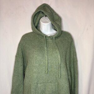 Women's American Eagle Size M - Thick Green Long Sleeve Hooded Sweater